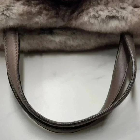 🧚🏻HOST PICK🧚🏻 Salvatore Ferragamo Suede Handbag Tote Fur Trimmed EUC - Picture 13 of 13